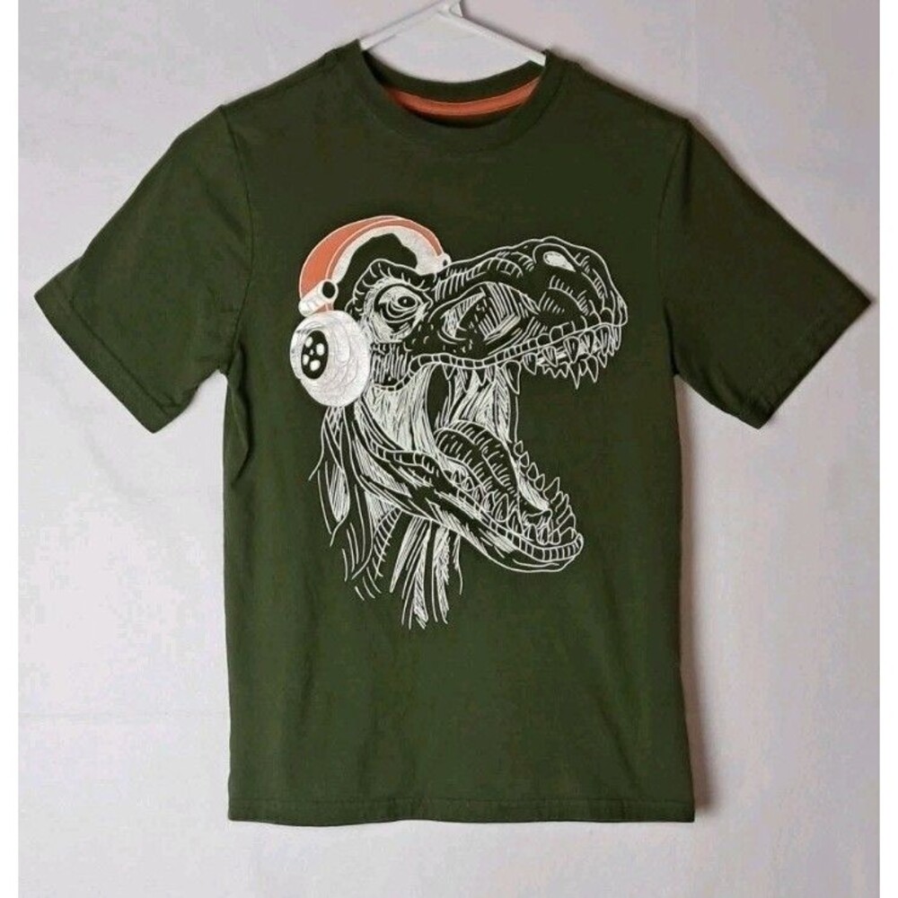 Wonder Nation Boys Large 10-12 Green Dinosaur T Shirt